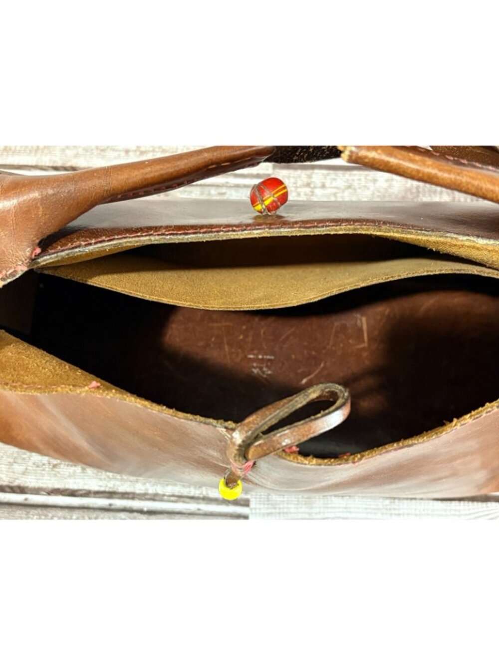 Henry Cuir Leather zip Tote Bag color Brown made in Italy - Picture 9 of 9